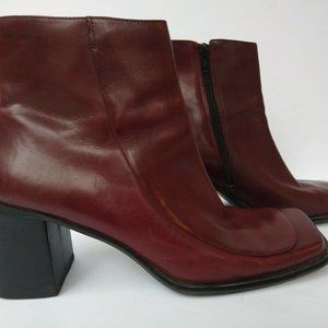Diba USA Vintage Square Toe Block Heel Western Boots Leather Brown  Size 11